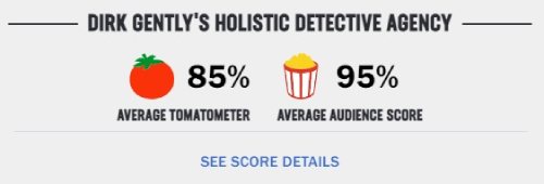 海外ドラマ「ダークジェントリーDirkGently」Rotten Tomatoesの評価